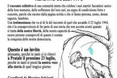 Locandina reading 75° anniversario Eccidio Pratale 