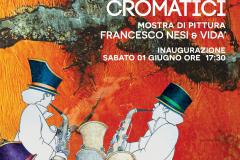 Manifesto mostra Equilibrismi cromatici